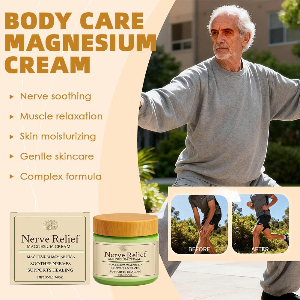 Total Relief Magnesium Cream for Nerve Relief with MSM & Arnica — Soothing Topical Support for Neuropathy & Muscle Relaxation — 2 Pack Value Set (3.52oz Total) GenericAu supplements