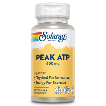 SOLARAY Peak ATP 400 mg - Physical Performance and Exercise Energy Supplements - Stim Free Pre Workout Pills - No Caffeine or Gluten - Lab Verified - 60-Day Guarantee - 30 Servings, 30 VegCaps SOLARAYAu supplements