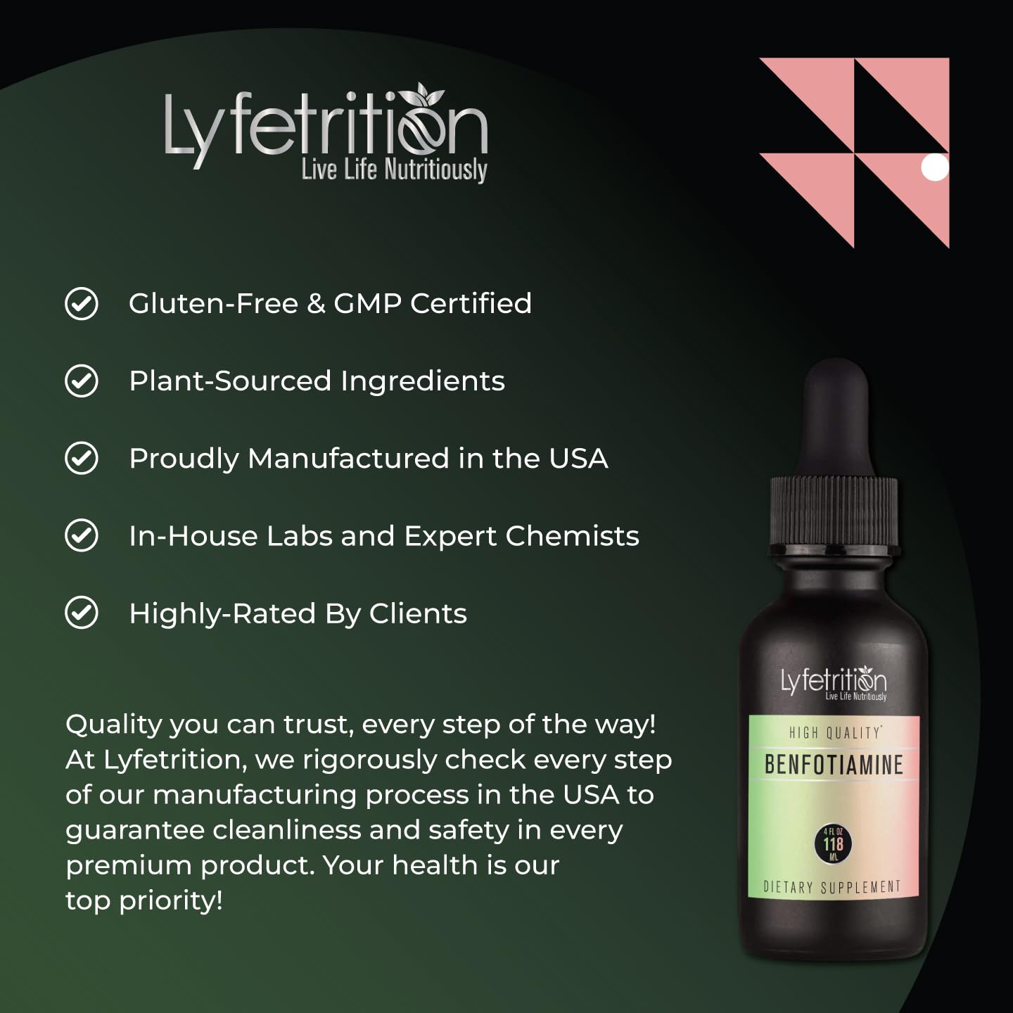 Lyfetrition Benfotiamine 118 ml, 4 FL Oz Liquid, 220 Servings, Made in USA, Quick Absorption, Potent Ingredients, Non-GMO LyfetritionAu supplements