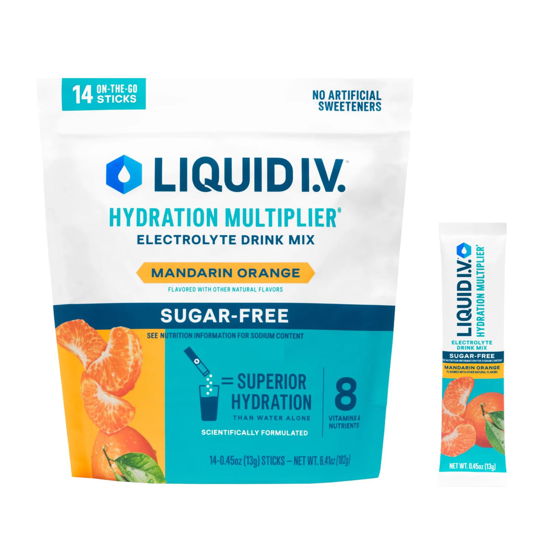 Liquid I.V.® Hydration Multiplier Sugar Free - Mandarin Orange | Electrolyte Powder Drink Mix | 1 Pack (14 Servings) Liquid I.V.US supplements