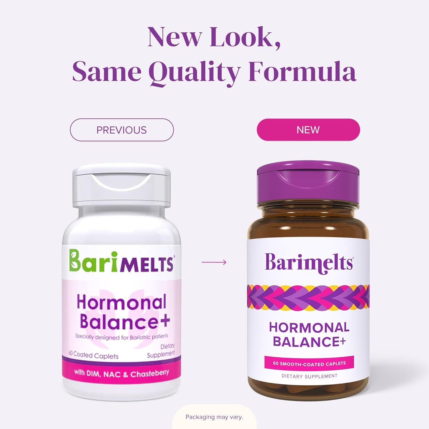 BariMelts Hormonal Balance+ for GLP-1 Users and Bariatric Patients - DIM, NAC & Chasteberry Supports Hormone Balance for Women - 60 Smooth-Coated Caplets (1-Month Supply) BariMeltsAu supplements