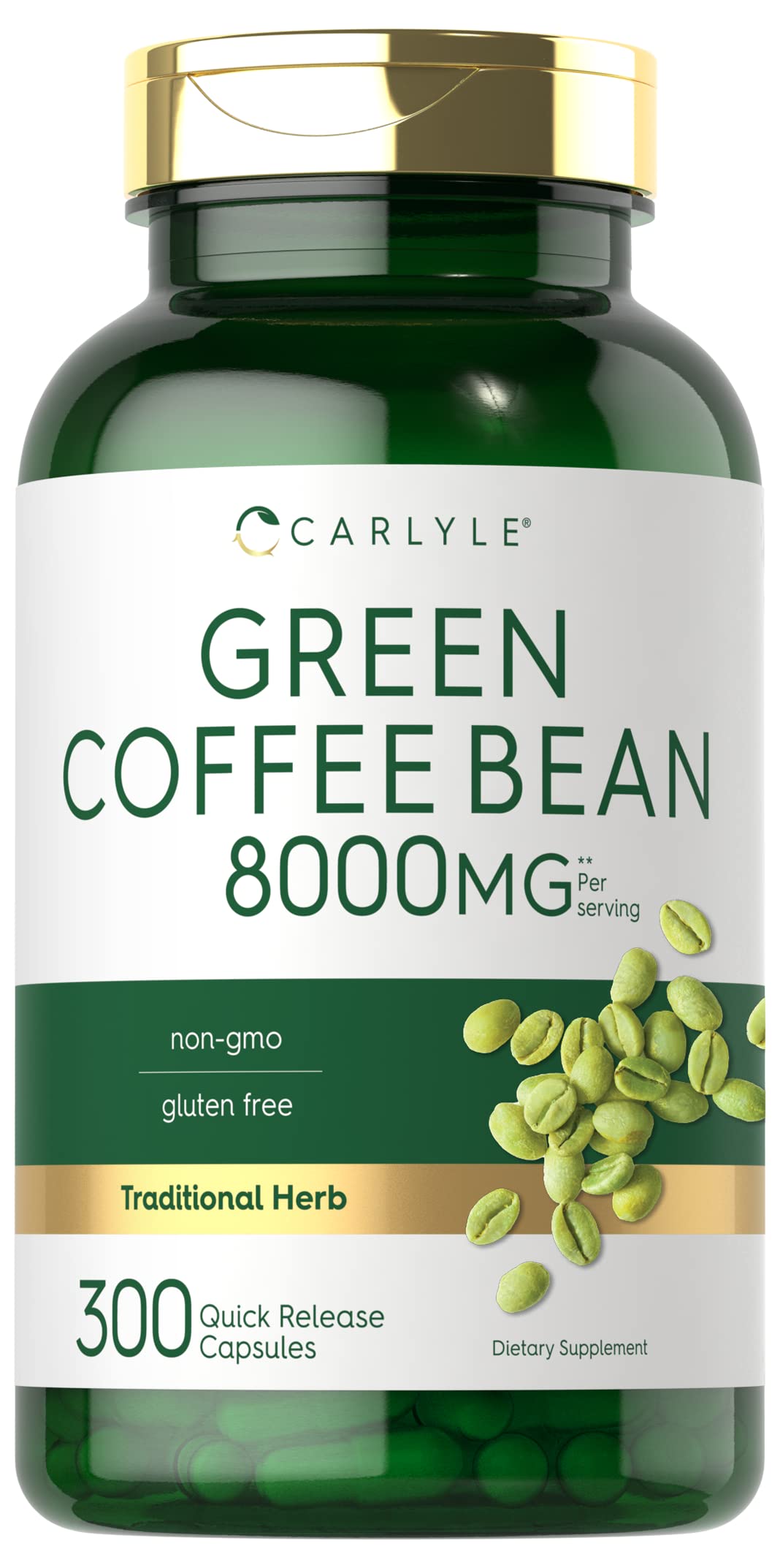 Carlyle Green Coffee Bean Extract | 8000 mg | 300 Capsules | Non-GMO and Gluten Free CarlyleUS supplements
