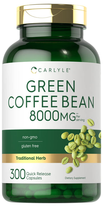 Carlyle Green Coffee Bean Extract | 8000 mg | 300 Capsules | Non-GMO and Gluten Free CarlyleUS supplements