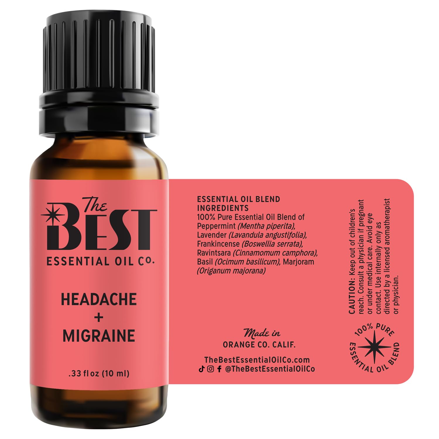 The Best Headache + Migraine Essential Oil Blend- Premium Grade- 100% Pure & Natural for Aromatherapy The Best Essential Oil CoAu supplements