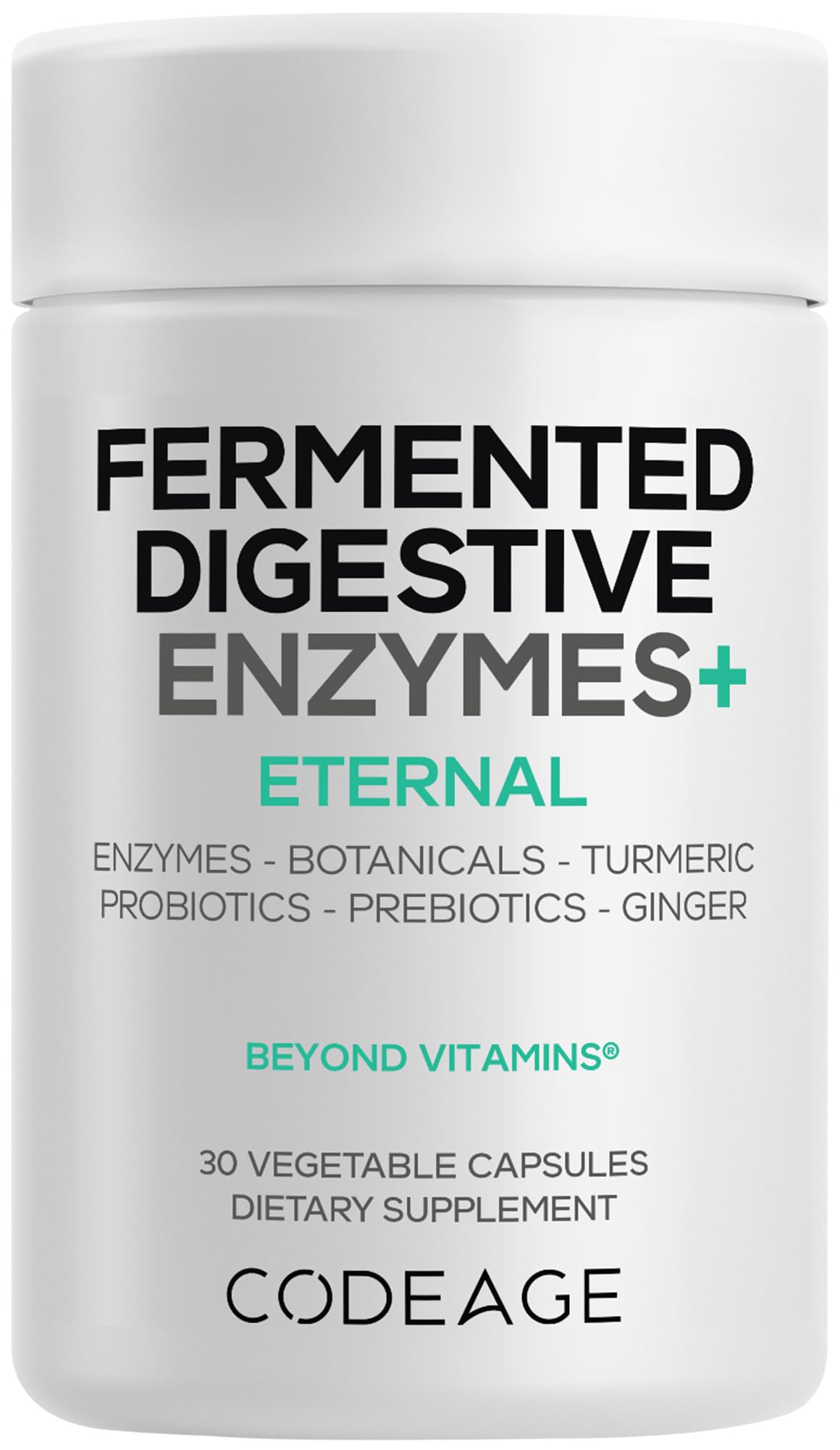 Codeage Fermented Digestive Enzymes Supplement - 14 Digestive Enzymes, Probiotics, Prebiotics, Fermented Botanicals, Plant-Based Multi Pancreatic Enzymes - 1 Capsule a Day - 30 Capsules CodeageAu supplements