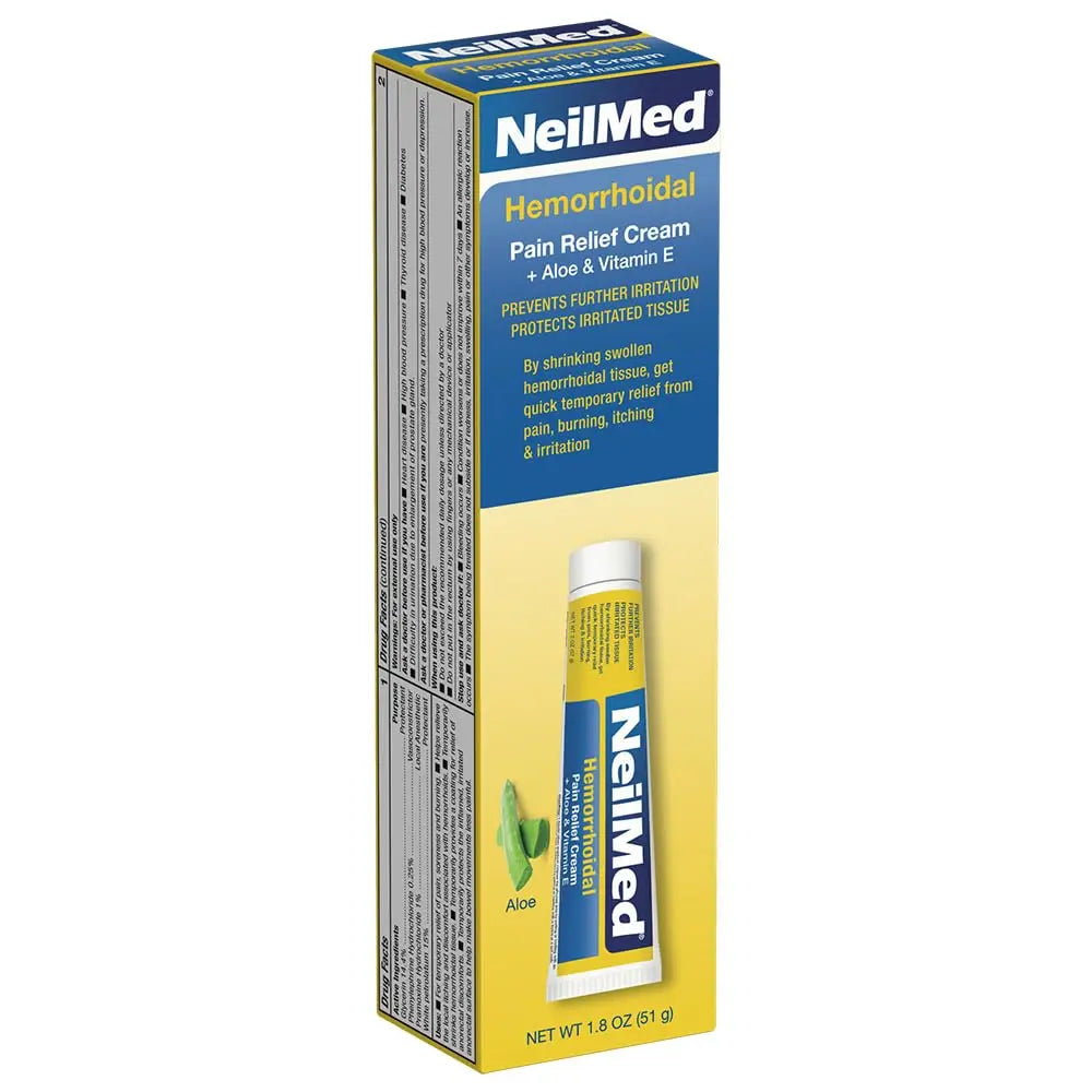 NeilMed Hemorrhoidal Pain Relief Cream with Aloe & Vitamin E, Hemorrhoid Treatment, Pain Relief, Relieves Burning, Itching and Discomfort, 1.8 oz. NeilMedAu supplements