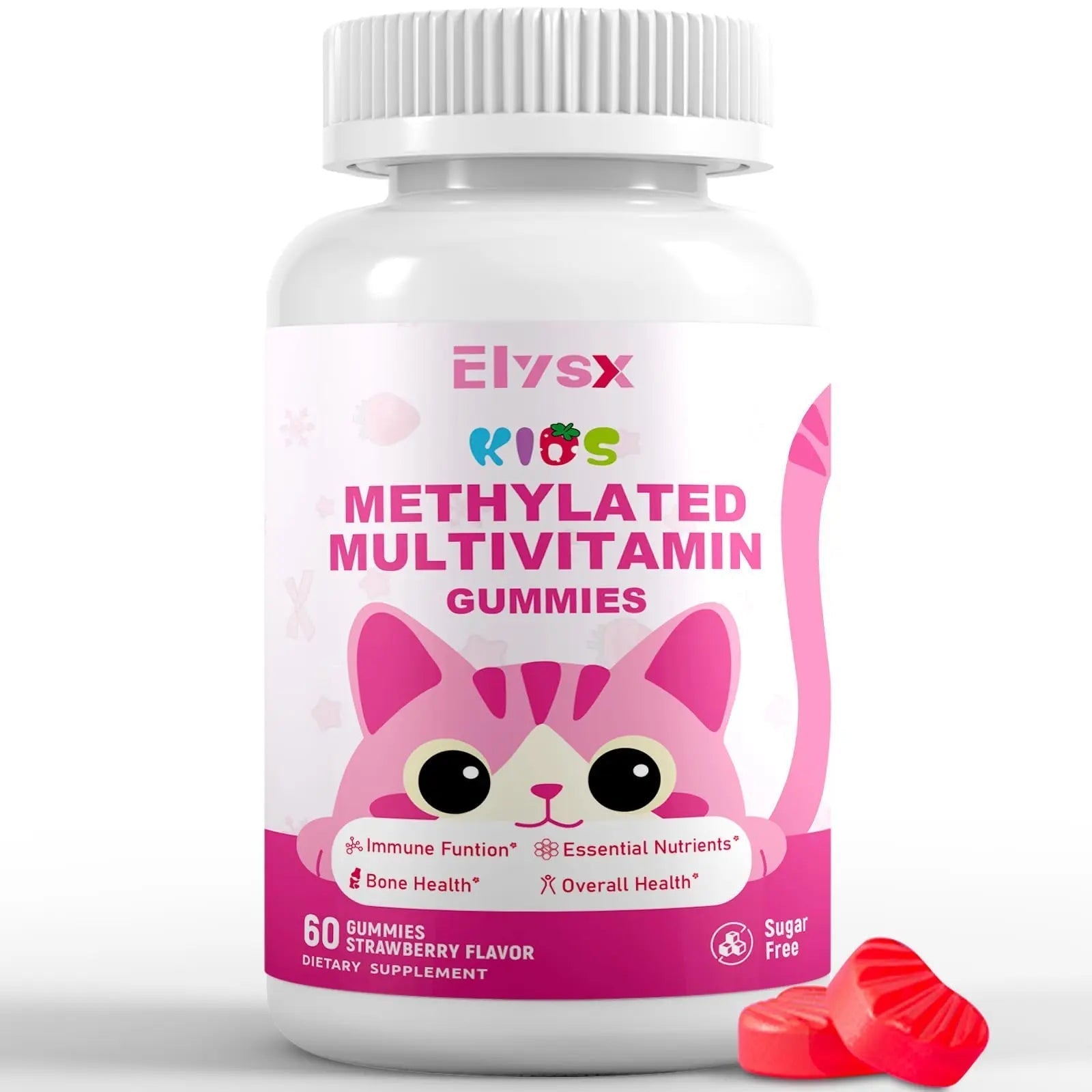 Elysx Kids Methylated Multivitamin Chewable Gummies, MTHFR Supplement with L Methylfolate, Magnesium, Biotin, Choline ElysxAu supplements