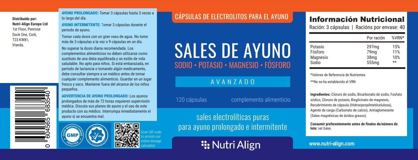 Nutri-Align Fasting Salts Electrolytes Advanced, 120 Capsules | Sodium Potassium Magnesium Phosphorus | Pure Fasting Electrolytes | Sugar Free & Filler Free Nutri-AlignAu supplements