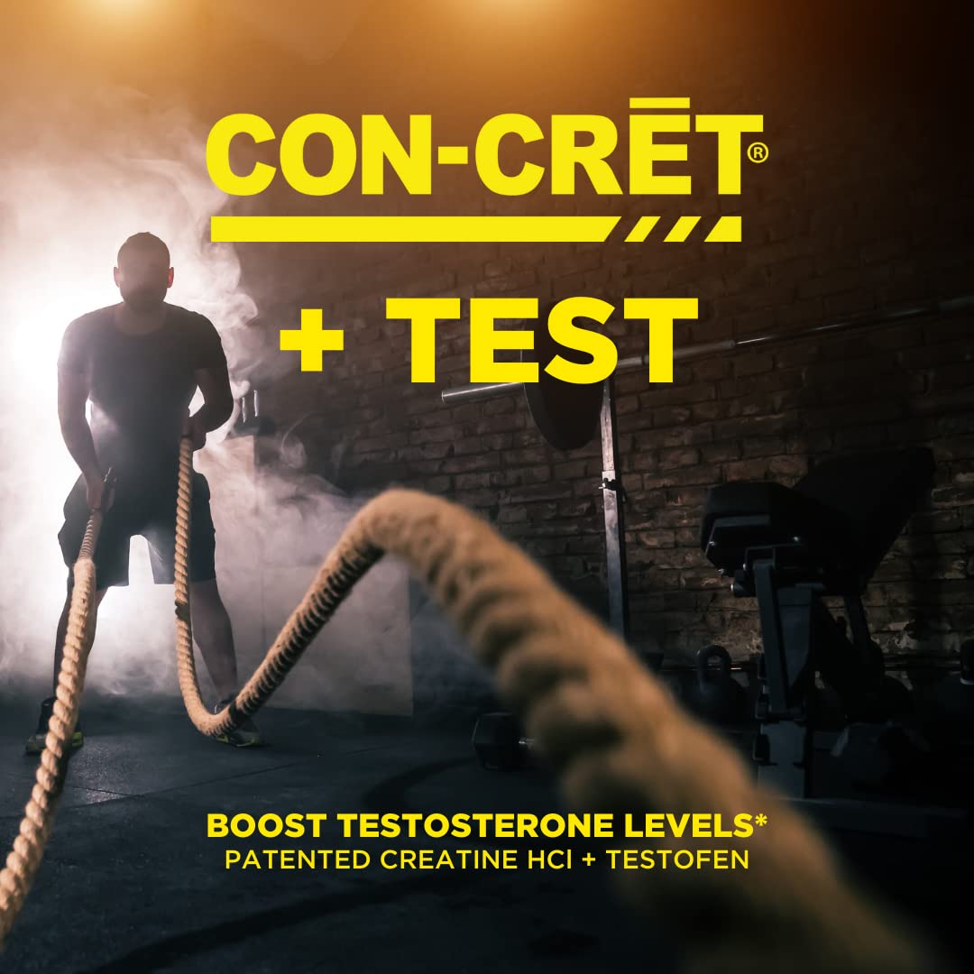 CON-CRET®+ Test, CON-CRET® Patented Creatine HCl Now with Testofen®, Boost Testosterone Levels, 60 Capsules CON-CRETAu supplements