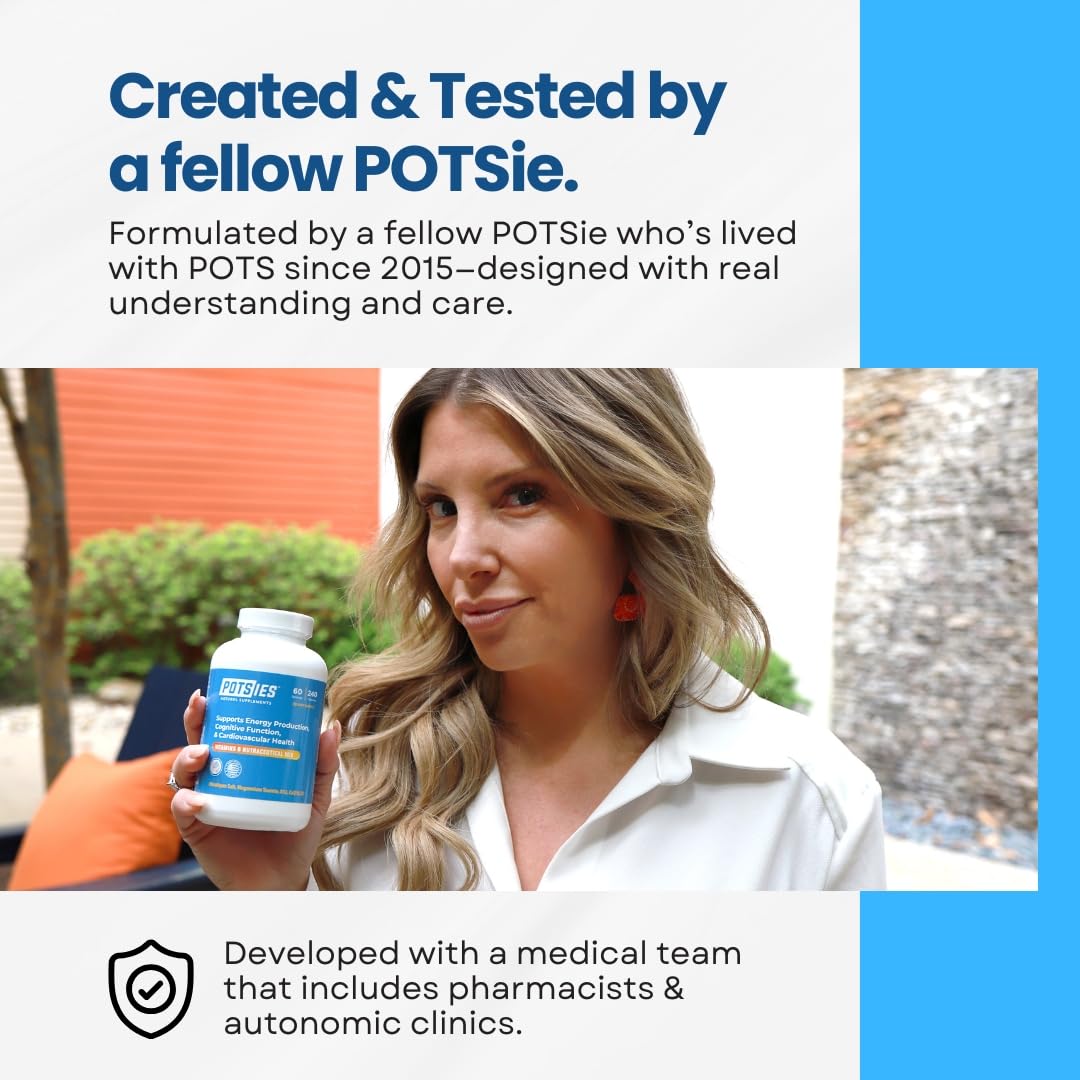 Potsies POTS Supplement Vitamin & Nutraceutical Mix Capsules for Pots Syndrome | POTS Management Essentials | 240 Capsules - 30 Day Supply PotsiesAu supplements