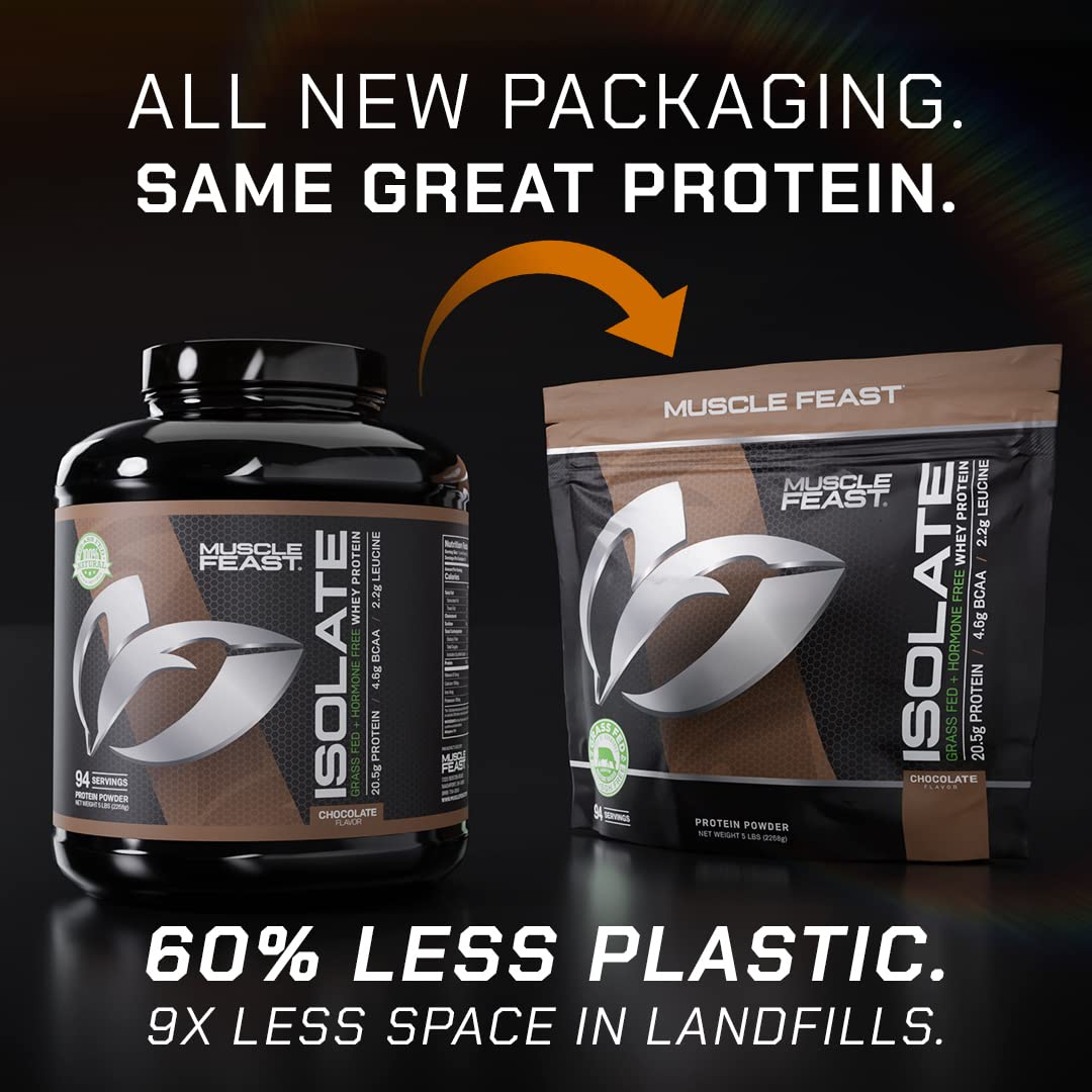 Muscle Feast Grass-Fed Whey Protein Isolate, All Natural Hormone Free Pasture Raised Muscle FeastUS supplements