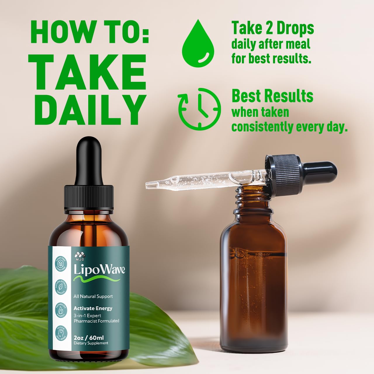 Lipowave Drops, Official LipoWave Drops with All Natural Ingredients, Advanced Overall Health and Wellness Vitamin Supplement Premium Formula for Maximum Strength Multivitamin Support (30 Servings) MJOAu supplements