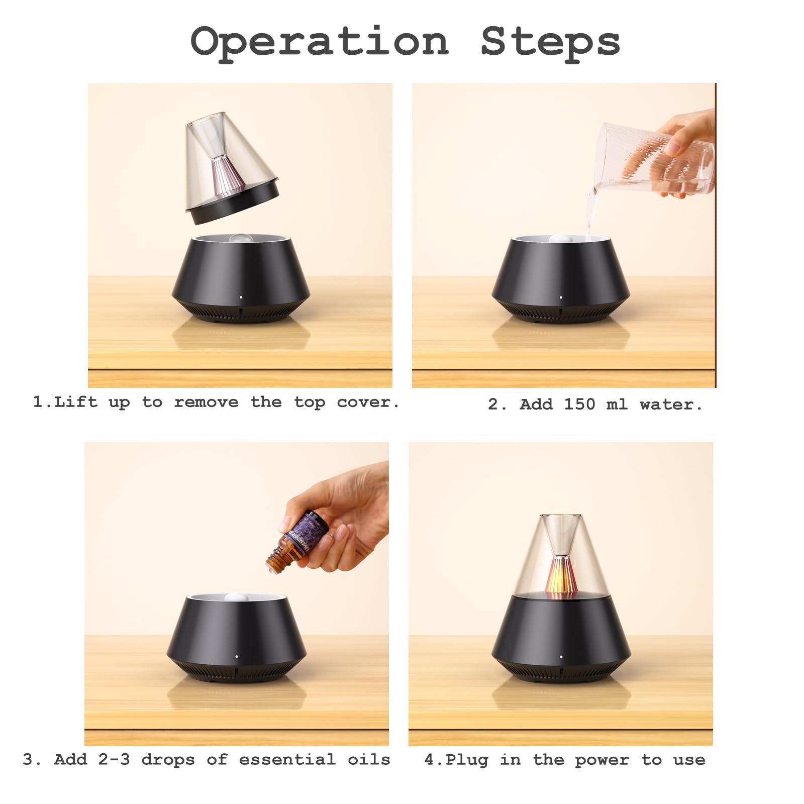 TriPro Essential Oils Aroma Diffuser,Portable Humidifier with Cool Mist and Warm Light Effect,Remote Control TriProCAu supplements