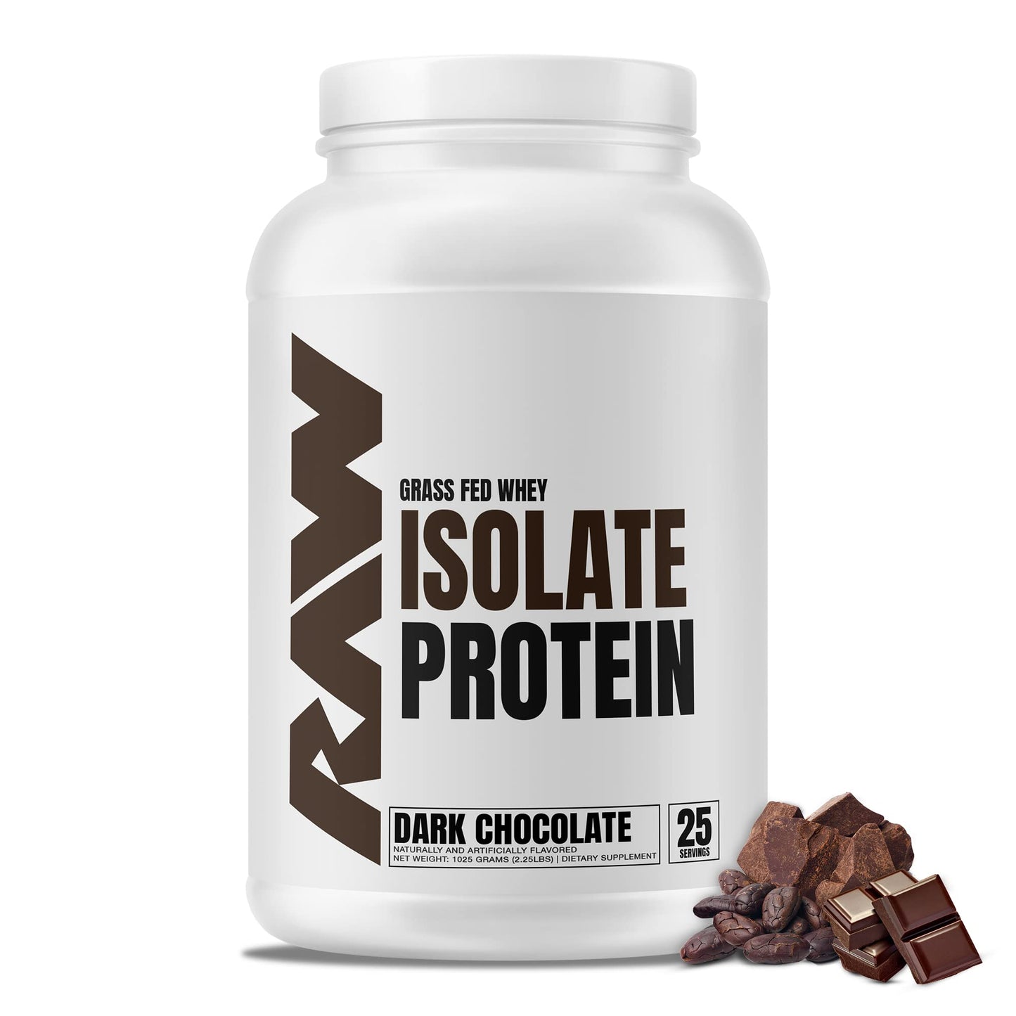 RAW Whey Isolate Protein Powder, Dark Chocolate - 100% Grass-Fed Sports Nutrition RAWUS supplements