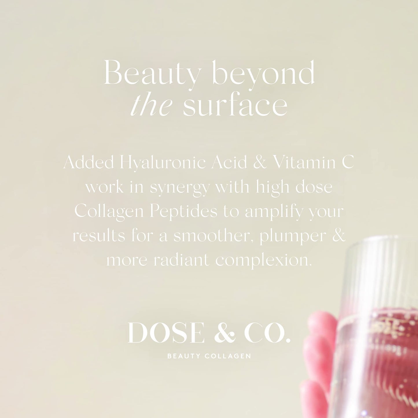 Dose & Co Beauty Collagen with Hyaluronic Acid and Vitamin C, Unflavoured - 255g Powder Supplement DOSE & COUS supplements