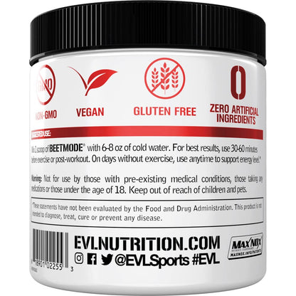 Evlution Nutrition Beet Root Powder Nitric Oxide Booster for Enhanced Energy and Pumps EvlutionUS supplements