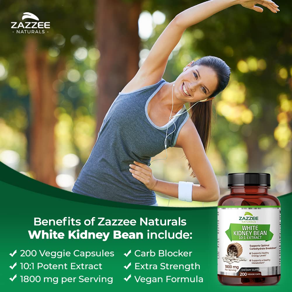 Zazzee White Kidney Bean 10:1 Extract, 18,000 mg Strength, 200 Vegan Capsules, Over 2 Month Supply ZazzeeUS supplements
