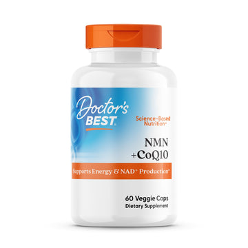 Doctor's Best NMN + CoQ10 Supplement for Women & Men - Supports NAD+ Production & Cellular Energy, Beta Nicotinamide Mononucleotide 150 mg & Coenzyme Q10 50 mg per Capsule, Vegan, Non GMO- 60 Veg Caps Doctor's BESTAu supplements