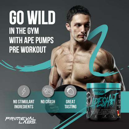 Primeval Labs Ape Pumps Natural Pre Workout Powder | Caffeine Free Preworkout Primeval LabsUS supplements