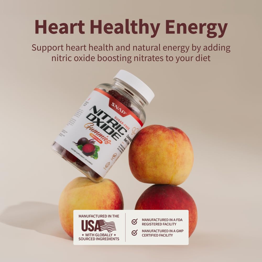 Snap Supplements Nitric Oxide Beet Root Gummies - Support Healthy Blood Circulation Snap SupplementsUS supplements