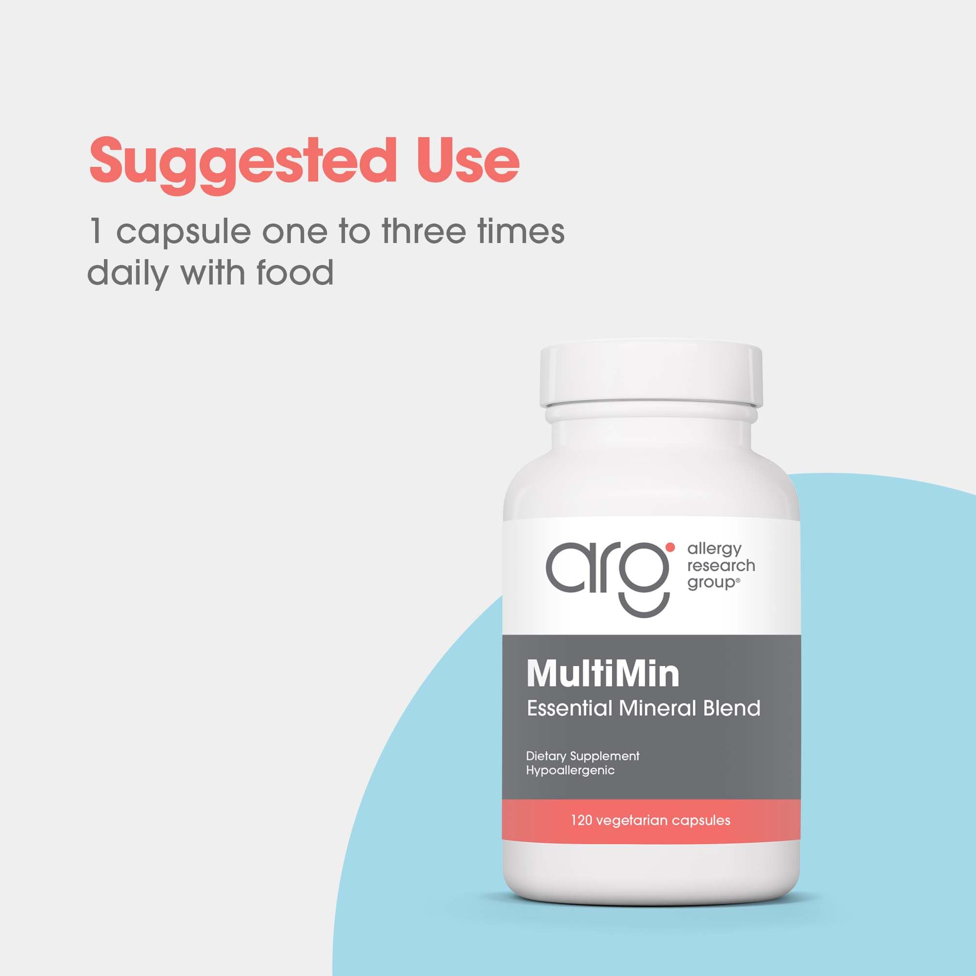 NutriCology MultiMin - Essential Mineral Blend with Macro Trace & Ultra Trace Minerals - Supports Mineral Balance Absorption & Cellular Function - 120 Servings - 120 Vegetarian Capsules Allergy Research GroupAu supplements