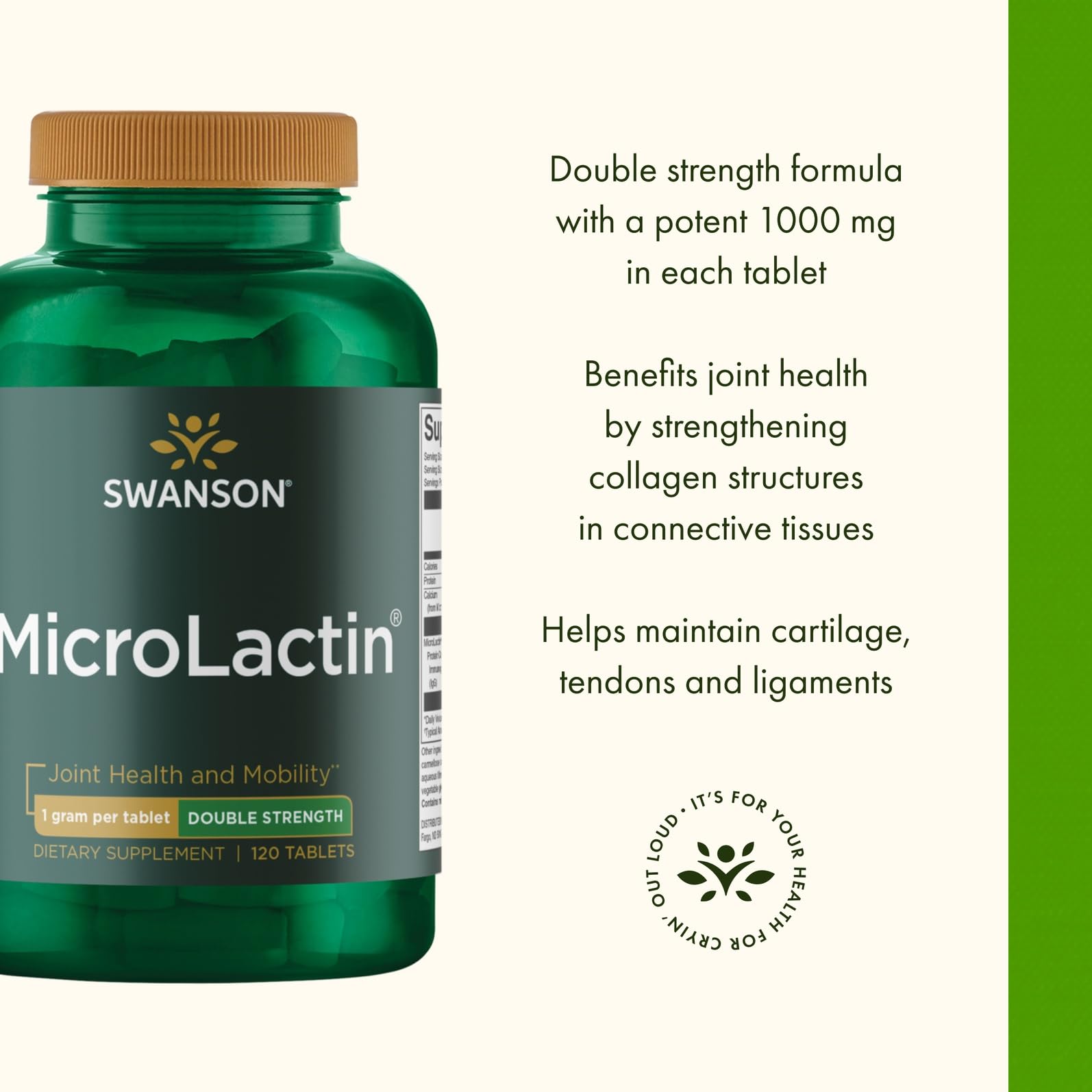 Swanson Microlactin Double Strength 1000 Milligrams 120 Tabs (3 Pack) SwansonAu supplements