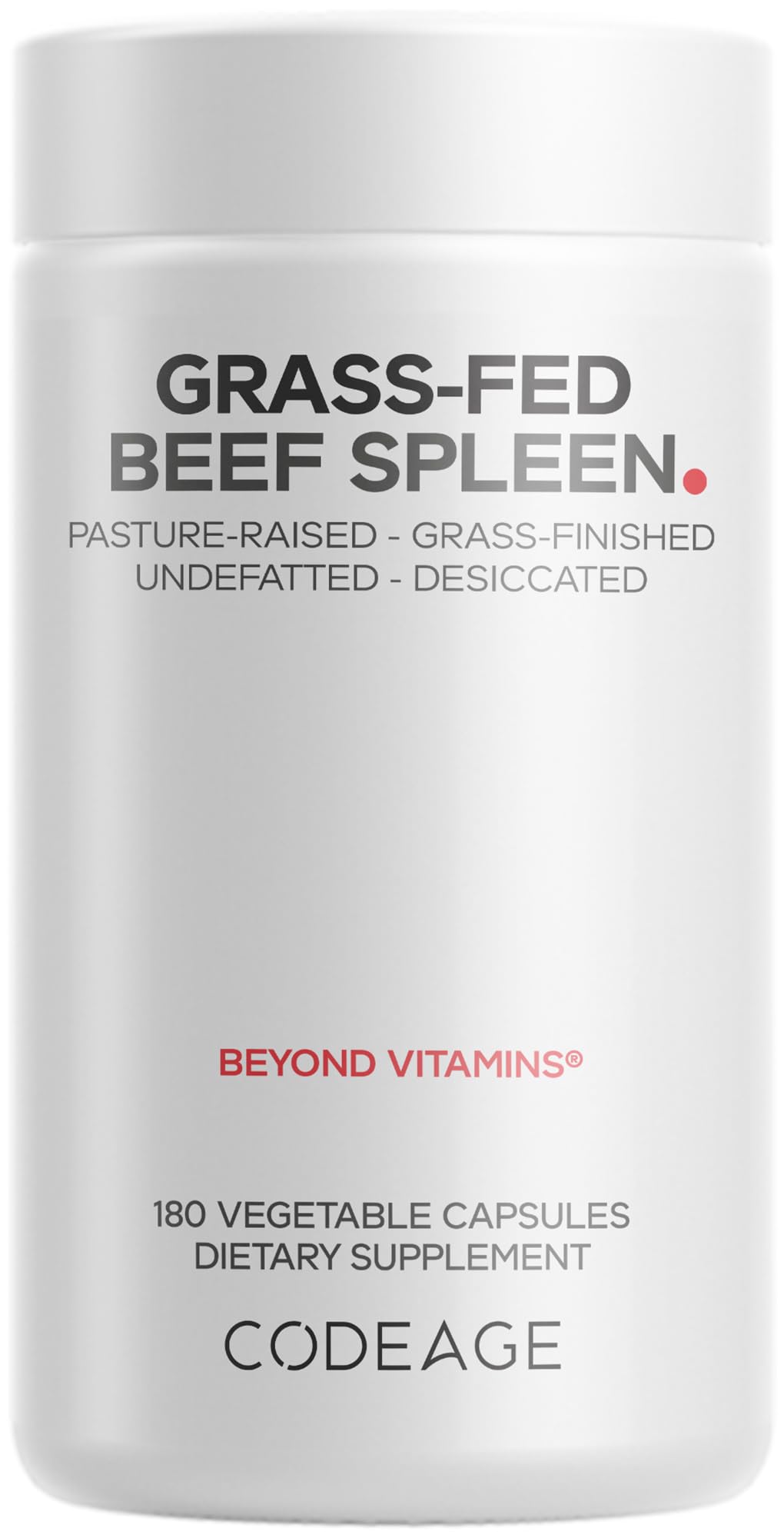 Codeage Grass Fed Beef Spleen Supplement - 2-Month Supply - Freeze Dried, Non-Defatted, Desiccated Bovine Pills Glandulars Meat – Pasture Raised Beef Vitamins for Spleen -180 Capsules CodeageAu supplements