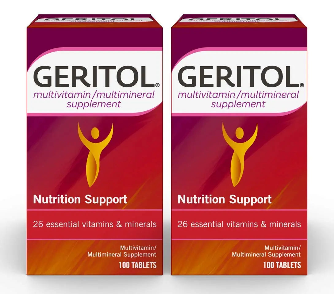 Geritol Multi-Vitamin Nutritional Support Tablets, Balance of 26 Essential Vitamins and Minerals, 100-Count Bottles (Pack of 2) GeritolAu supplements