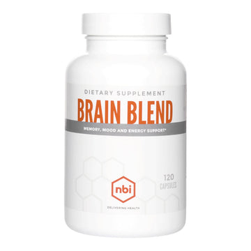NBI Brain Blend for Memory, Focus, Concentration, Cognitive Function for Men & Women | Caffeine-Free with ALCAR, Alpha Lipoic Acid, Huperzine A, Turmeric | Nootropic | 120ct Capsules NBIAu supplements