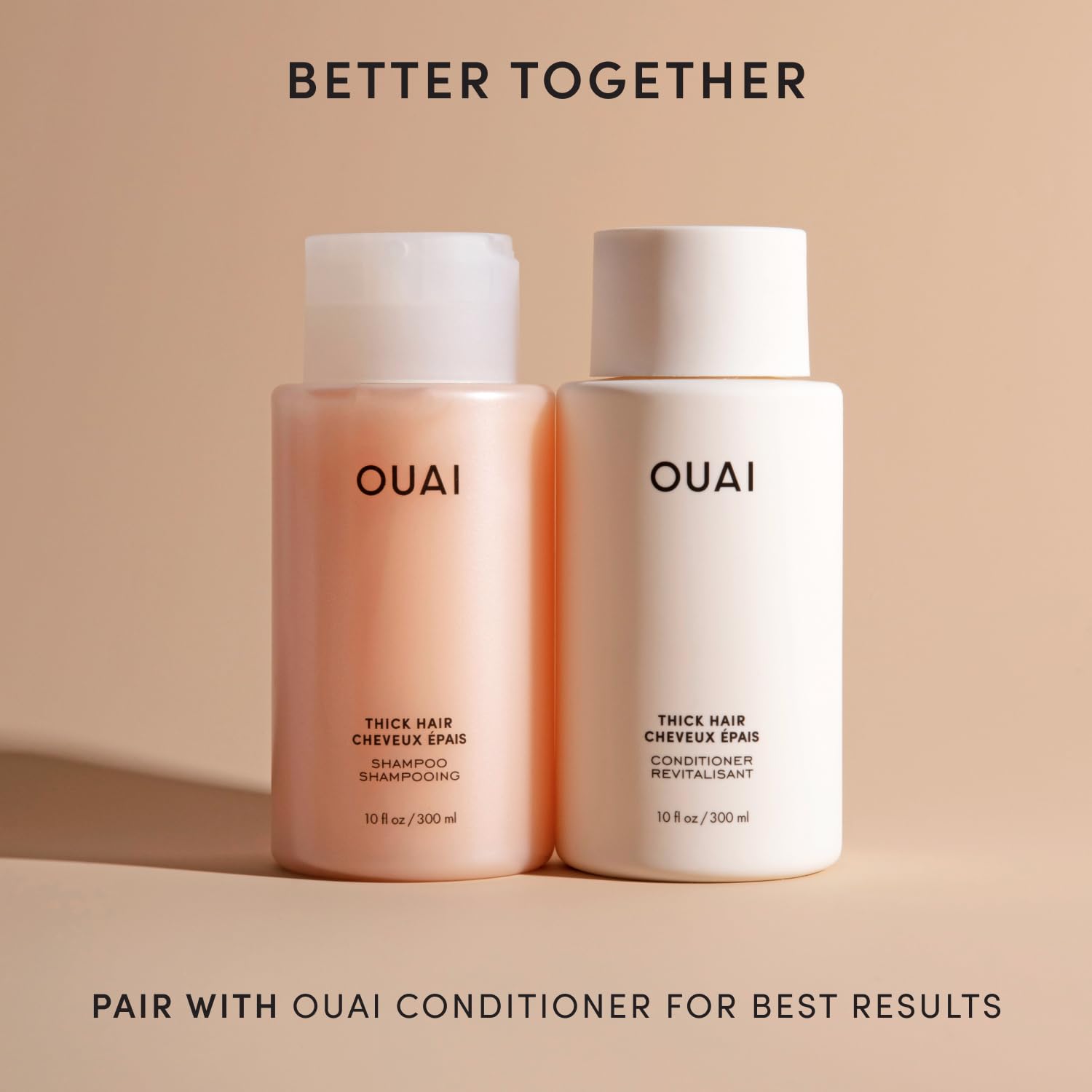 OUAI Thick Shampoo - Moisturizing Shampoo with Keratin, Marshmallow Root, Shea Butter, Avocado Oil for Thick Hair - Strengthens & Hydrates Strands - Paraben, Phthalate & Sulfate Free (10 Fl Oz) OUAIAu supplements