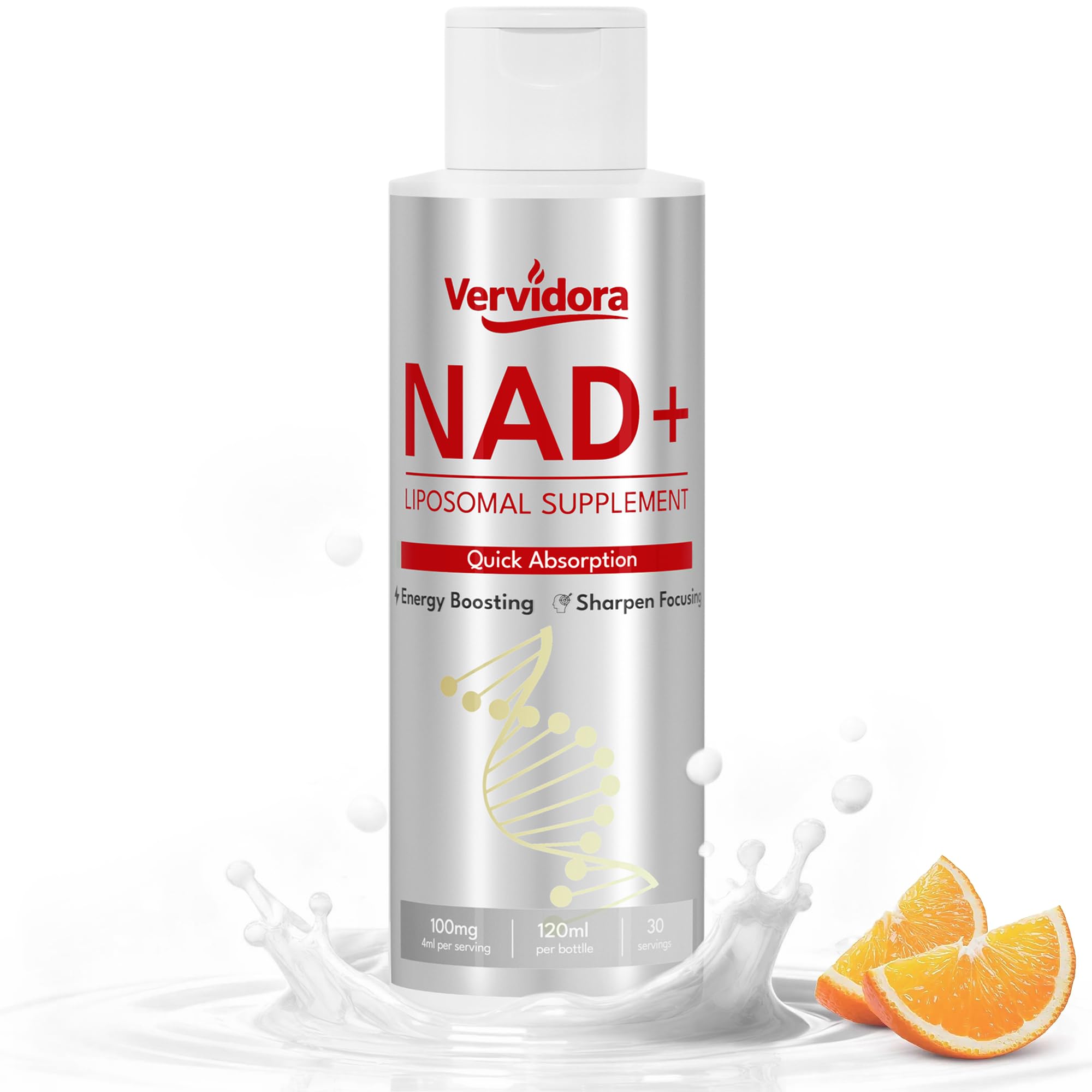 Vervidora Liposomal NAD+ Supplement, NAD+ Liquid Supplement with High Absorption for Anti-Aging, Cellular Health, Enhance Focus, Energy&Metabolism Support, Liposomal NAD+ Supplements for Women& Men VervidoraAu supplements