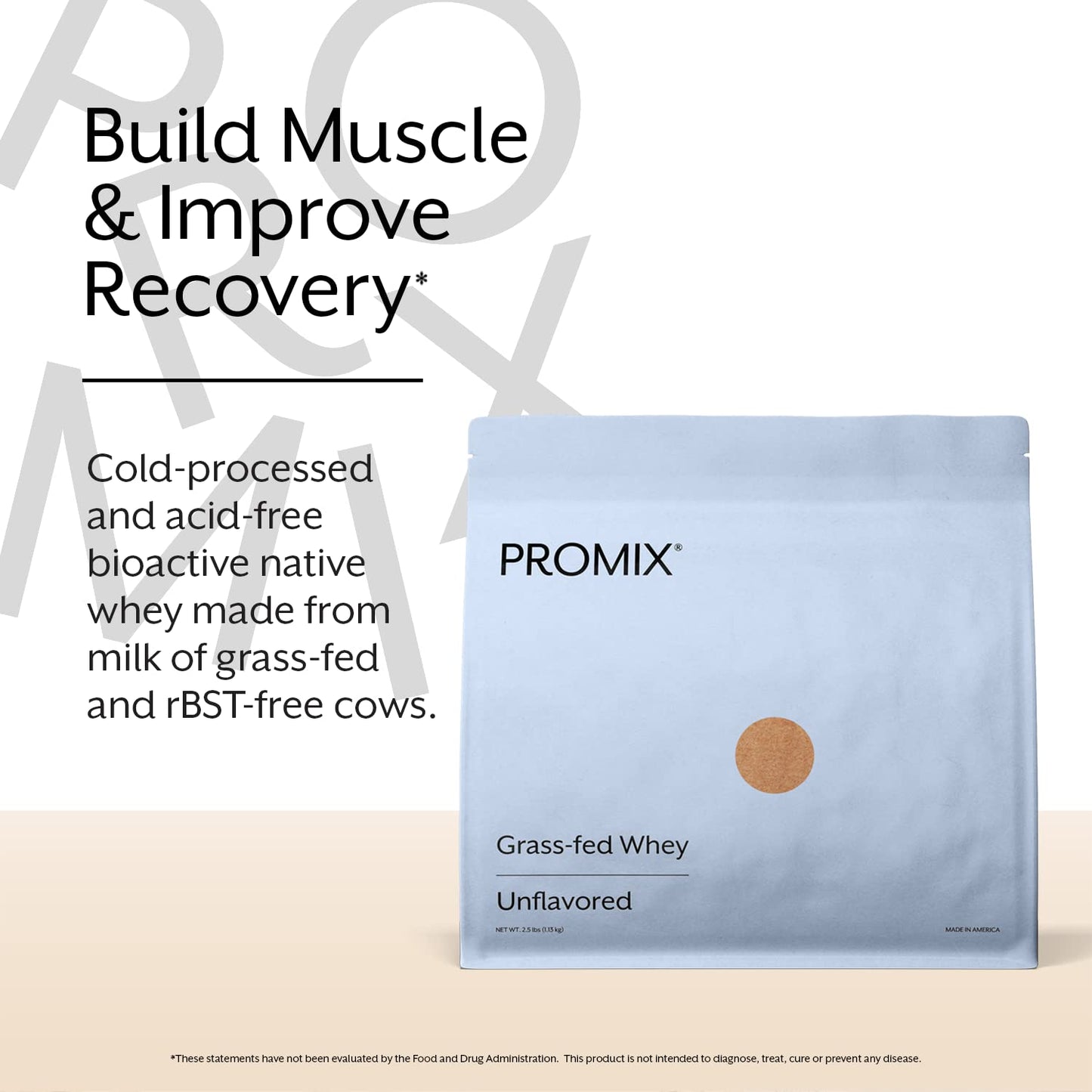 Promix Whey Protein Powder, Unflavored - 2.5lb Bulk - Grass-Fed & 100% All Natural ProMix NutritionUS supplements