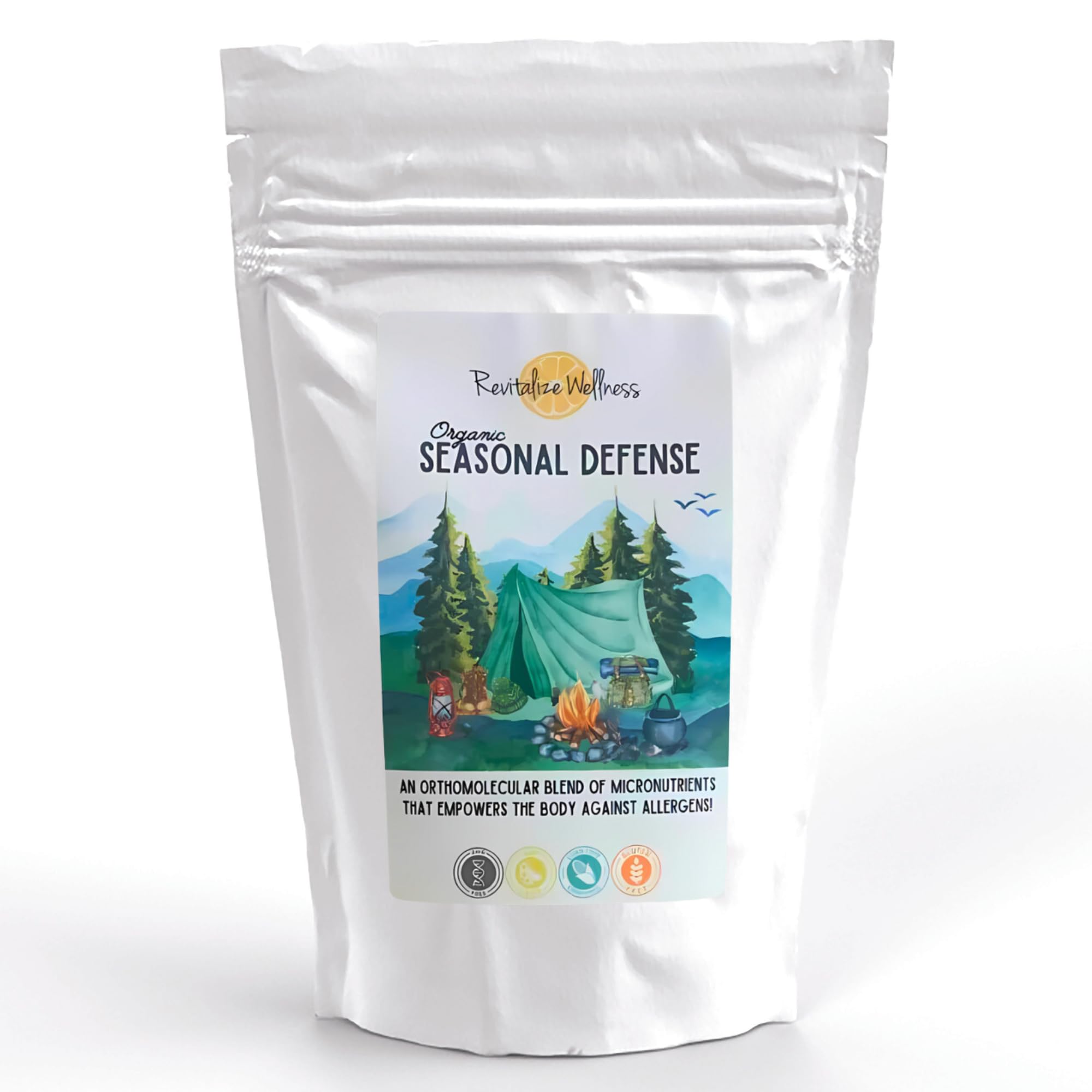 Revitalize Wellness Organic Seasonal Defense Powder Formerly Allergy Defense | Bromelain, Vitamin B3, Vitamin C, Quercetin, and NAC | No Sugar Added | Fruit Punch Flavor | 30 Servings Revitalize WellnessAu supplements