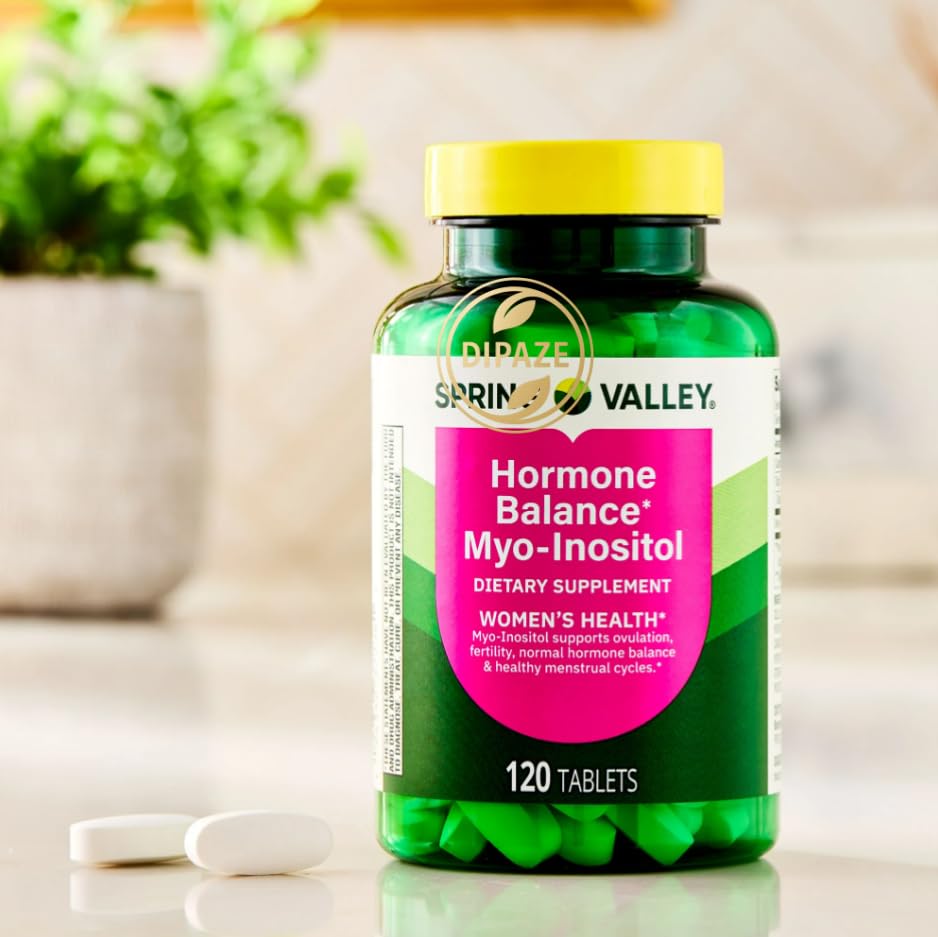 Spring Valley Hormone Balance Myo-Inositol 2000mg Dietary Supplement Tablets, 120 Count + Dipaze Gift (Container) Aus HealthcareAu supplements