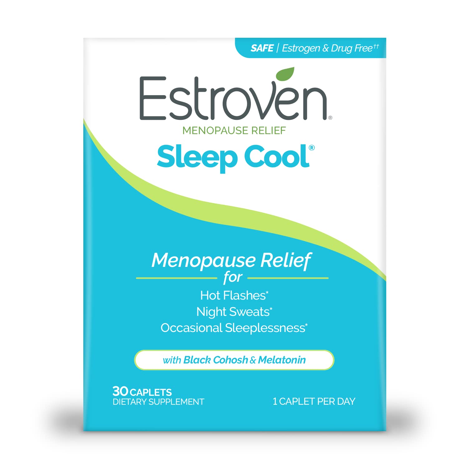 Estroven Sleep Cool for Menopause Relief, 30 Ct, Sleep Support Supplement With Clinically Proven Ingredients to Relieve Menopause Symptoms plus Night Sweats & Hot Flash Relief, Drug-No & Gluten-No EstrovenAu supplements