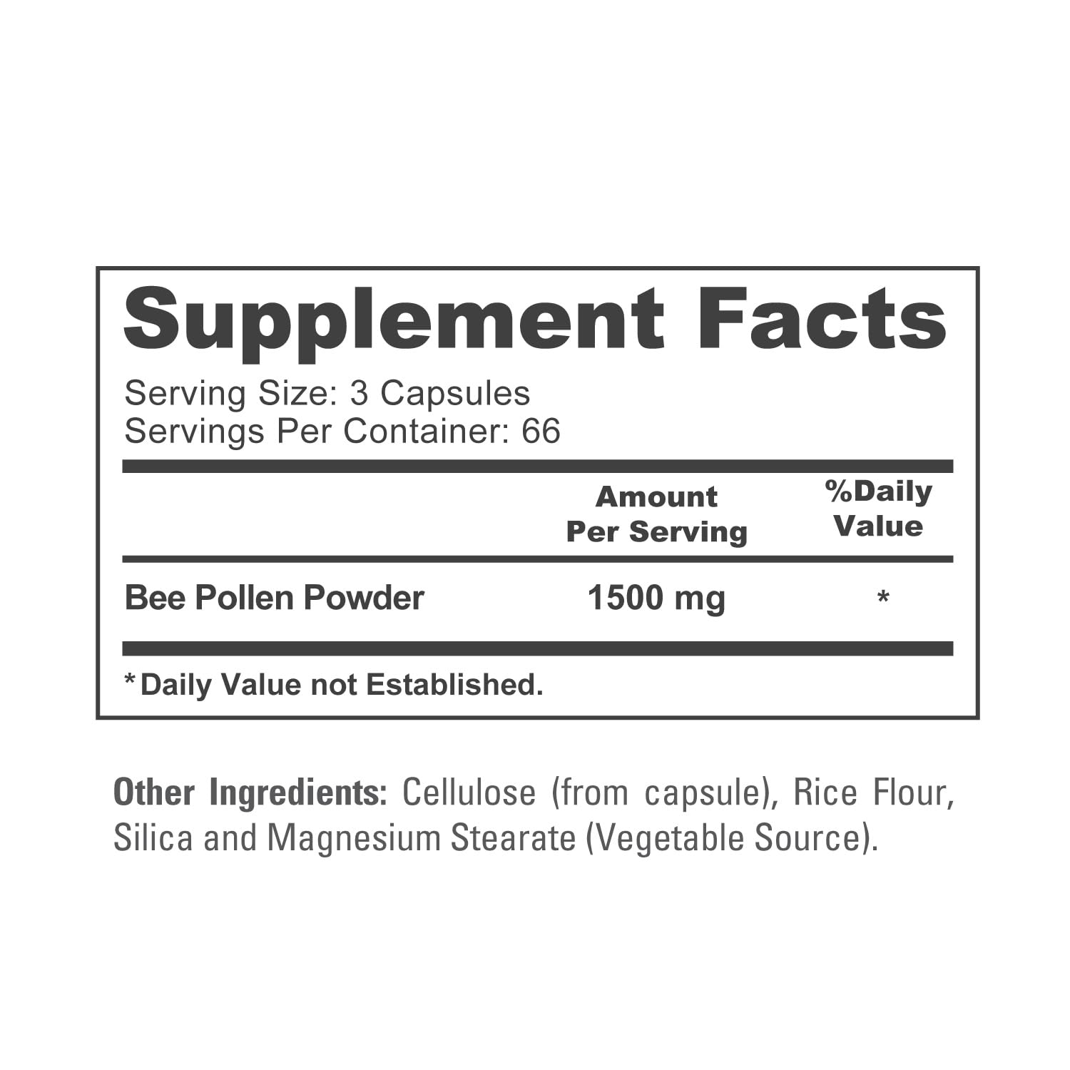 NusaPure Bee Pollen 1500mg 200 Veggie Caps (100% Vegetarian, Non-GMO, Vegan) Naturally Occurring Proteins, Aminoacids NusaPureAu supplements