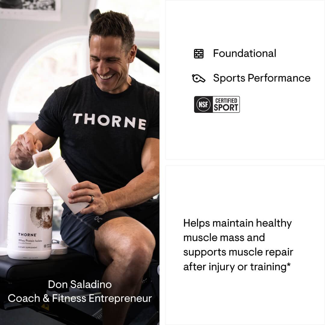 THORNE Whey Protein Isolate - 21 Grams of Easy-to-Digest Whey Protein Powder THORNEUS supplements