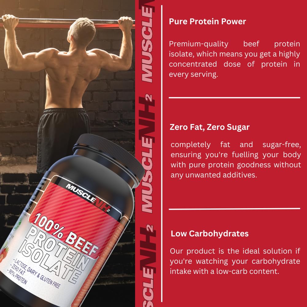 MuscleNH2 Beef Protein Isolate Powder 90%, High Protein, Low Fat, Dairy Free, Gluten Free, Soy Free MuscleNh2Au supplements