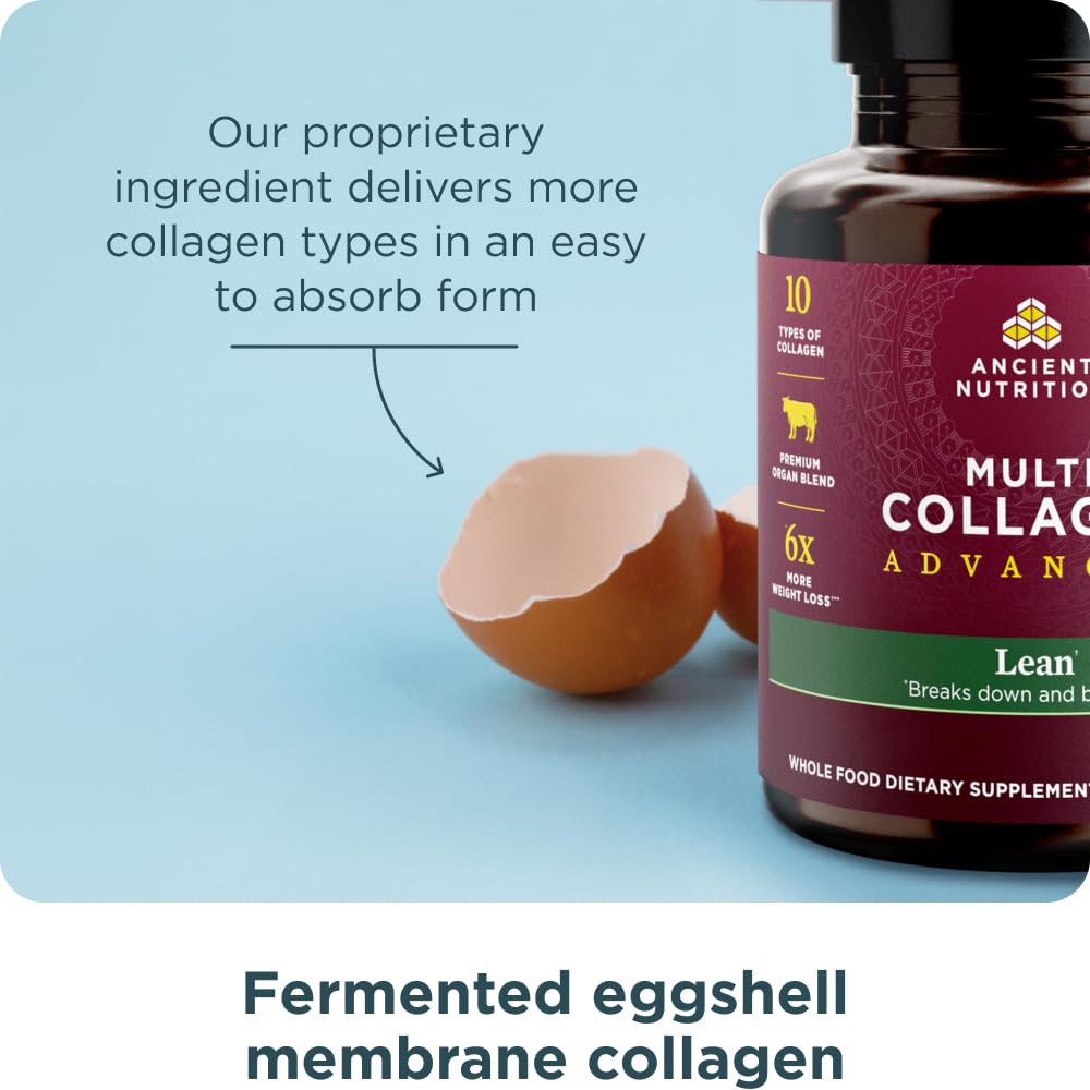 Ancient Nutrition Multi Collagen Advanced Lean with Probiotics, Hydrolyzed Collagen Peptides Supports Healthy