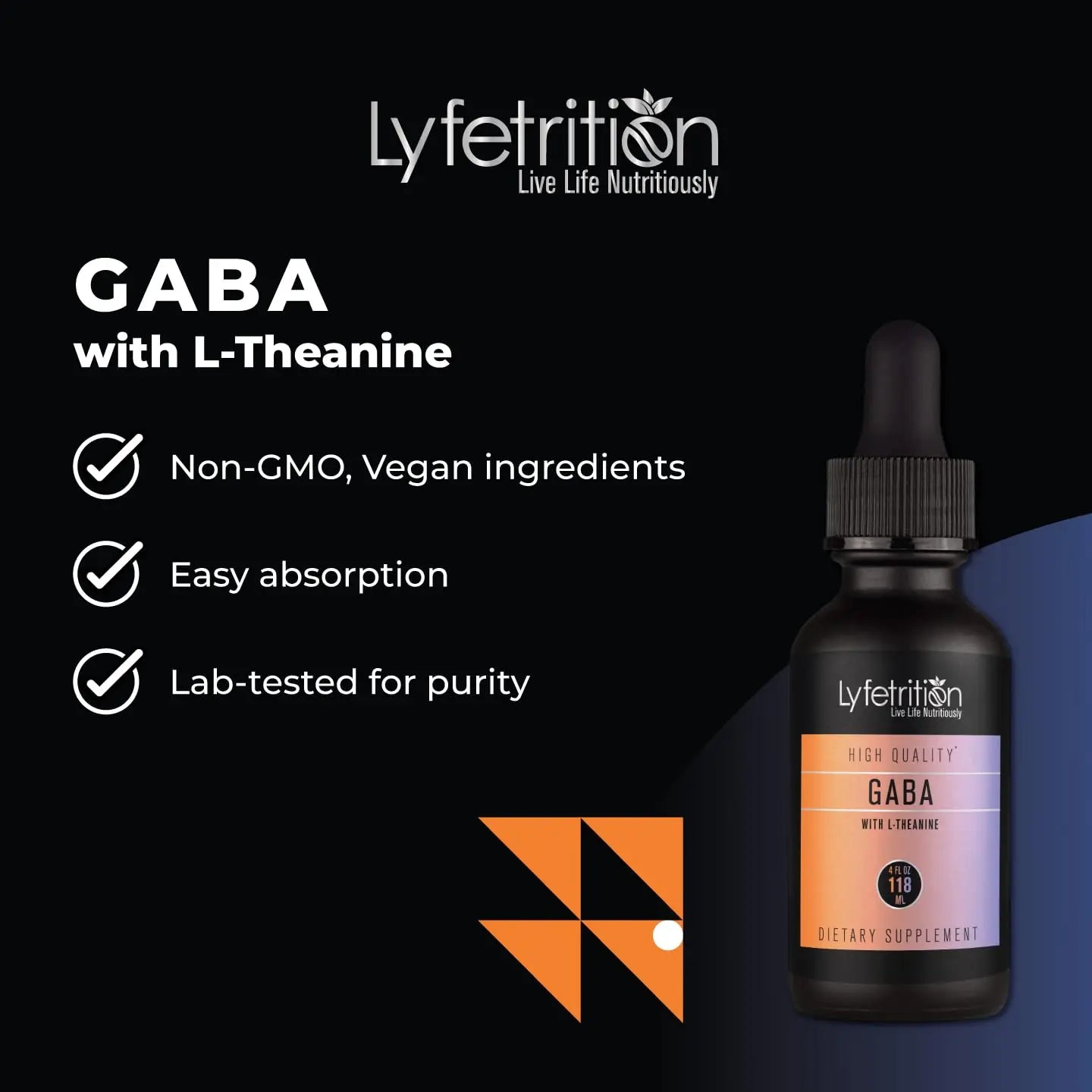 Lyfetrition GABA with L-Theanine, Ginkgo Biloba (Salisburia biloba) Extract, Organic Peruvian MACA Root (Lepidium meyenii) Extract, 118 ml, 4 FL Oz Liquid, 220 Servings, Made in USA, Quick Absorption Lyfetritionnz supplements