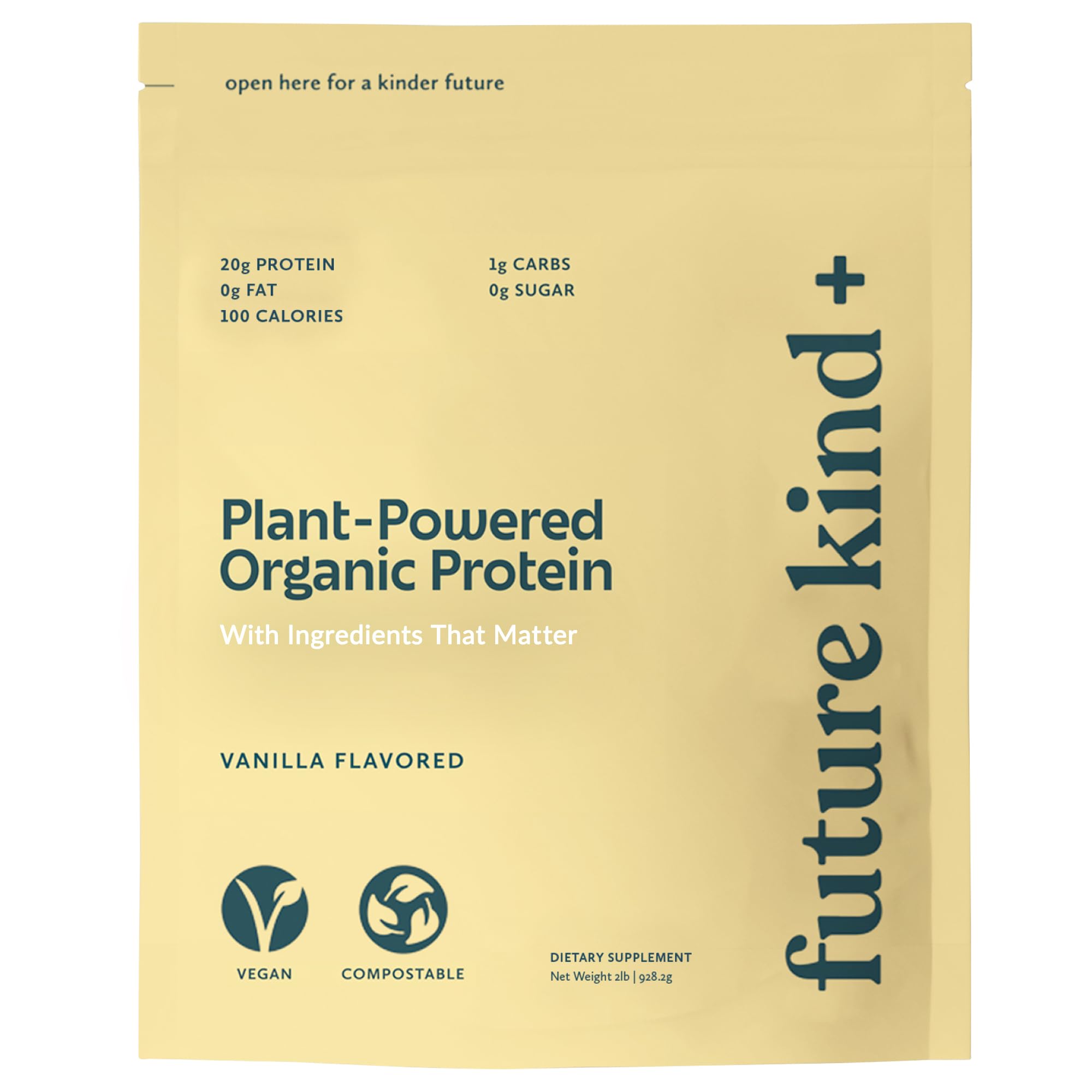 Future Kind Vegan Protein Powder, Vanilla, Pea Plant Protein for Lean Muscle with Iron & Fiber, Whey-Free, Sugar-Free, Soy-Free, Non-Dairy (34 Servings) Future KindAu supplements