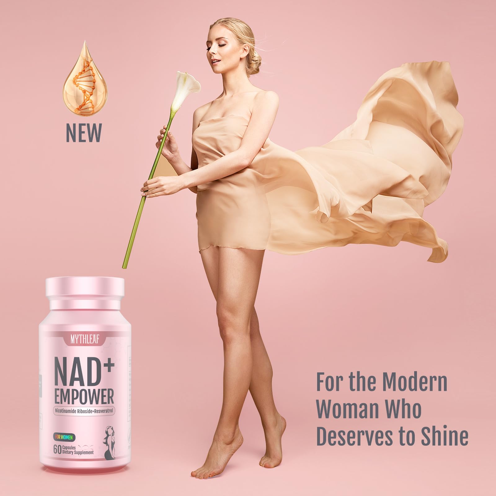 MythLeaf Exclusive NAD+ Supplement for Women,NMN Alternative with Resveratrol, CoQ10,Black Cohosh, Vitamin E for Cellular Health,Enhance Energy, Balance Mood, 60 Capsules,30 Day Supply MythLeafAu supplements