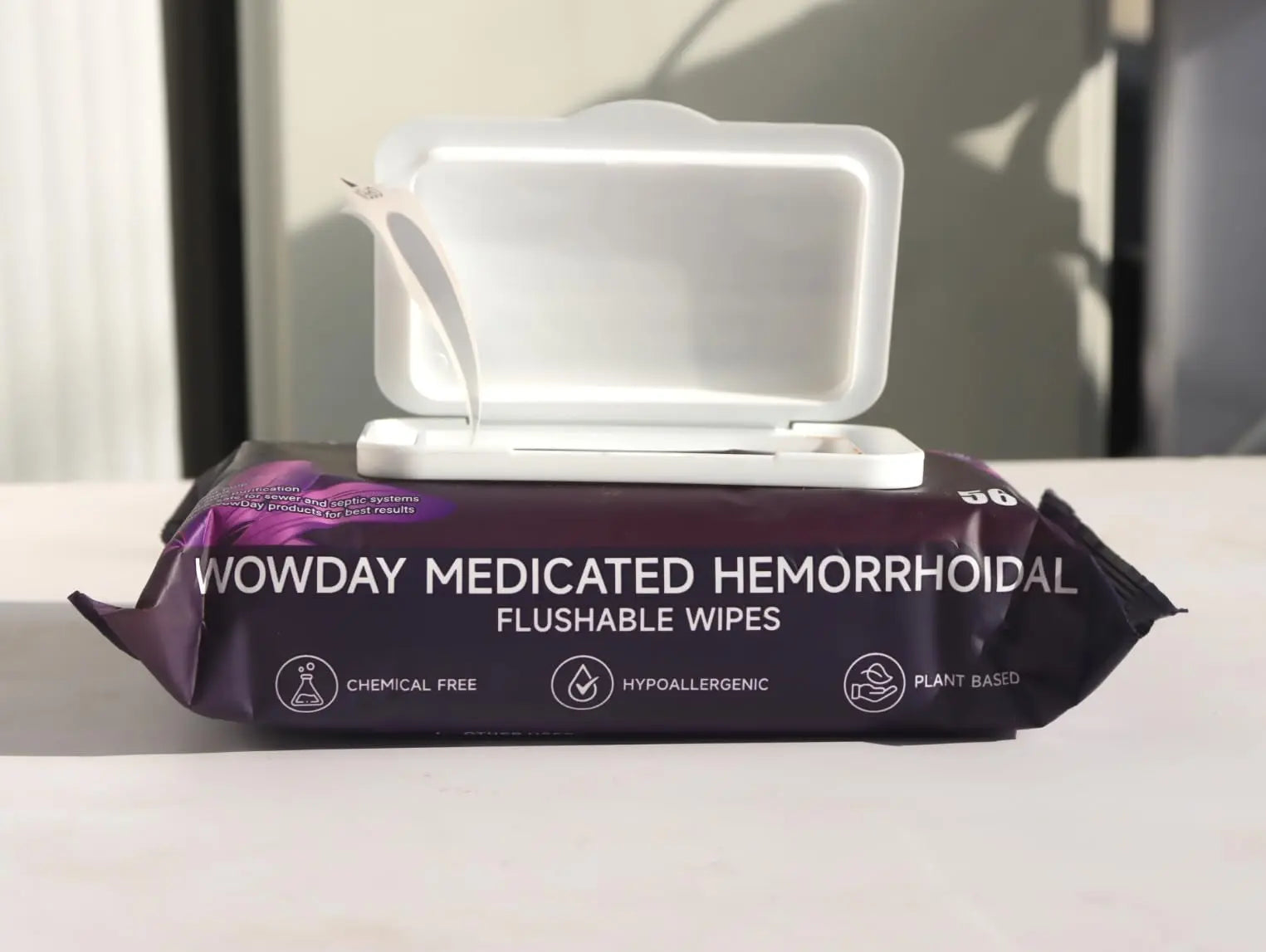 Wowday Flushable Hemorrhoid Wipes | Maximum Strength Witch Hazel Wipes | 56 Count Fragrance Free Adult Hemorrhoids Medicated Witch Hazels Wipe for Butt Hemorrhoidal Itch WowDayAu supplements