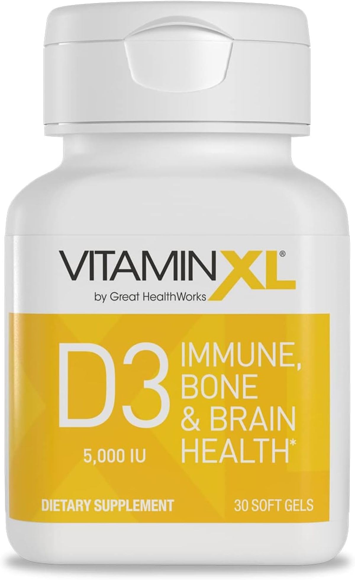 OmegaXL VitaminXL D3 High Potency Daily Vitamin D 5000 IU 125mcg Immune Support Supplement - Promotes Healthy Muscle Function & Strong Bones - Non-GMO, Gluten-Free - 30 Softgels OmegaXLAu supplements
