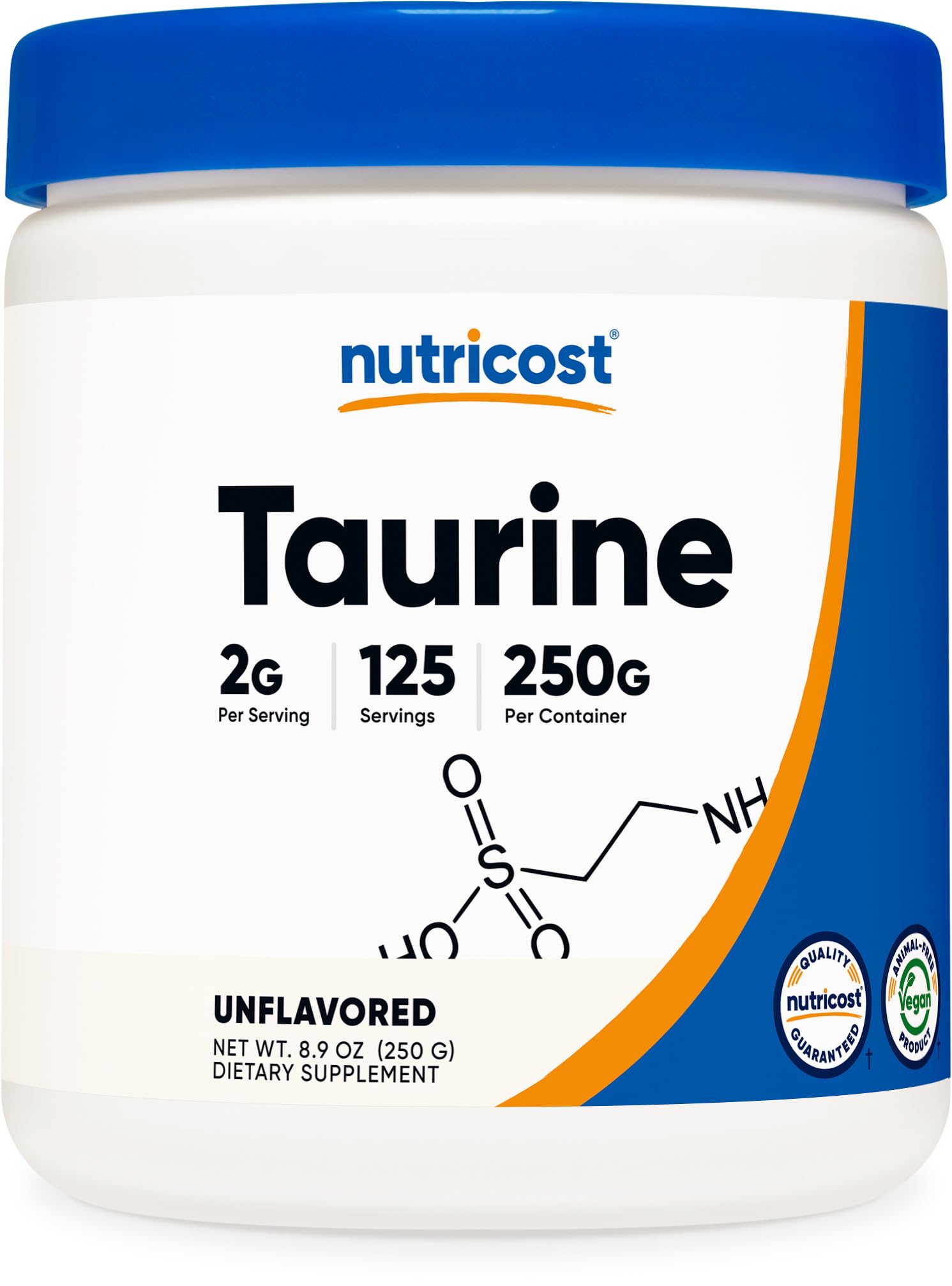 Nutricost Taurine Powder 250 Grams - 125 Servings, 2000mg Per Serving NutricostAu supplements