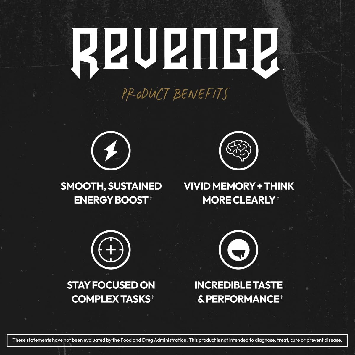 REVENGE BLK FLG Energy Drink Mix – Healthy Coffee Alternative with Natural Caffeine & Nootropics – Focus & Clean Energy Supplement – Sugar Free – 15 On-The-Go Stick Packs REVENGEAu supplements