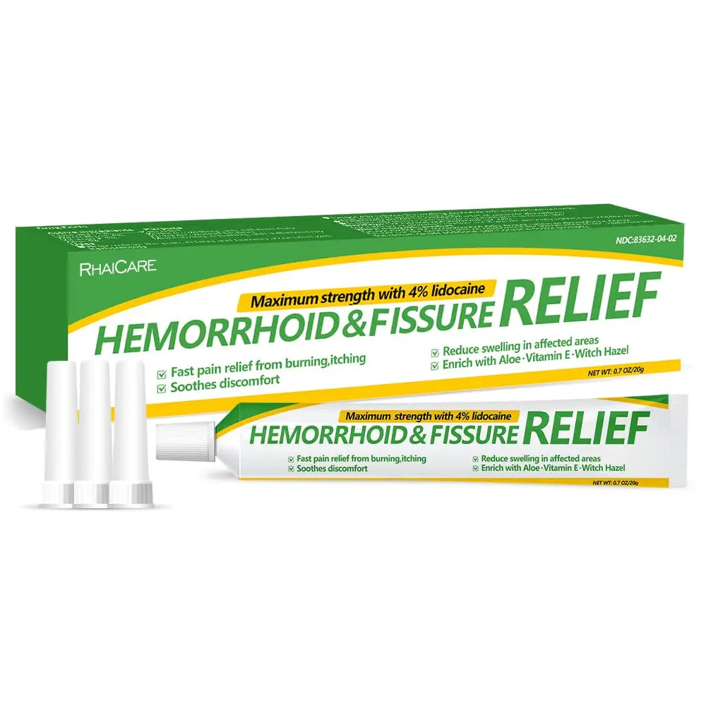 RHAICARE Hemorrhoid and Fissure Cream,Hemorrhoidal Ointment for Fast Acting Itch, Swelling, and Maximum Strength Pain Relief（1 Pack RHAICAREAu supplements
