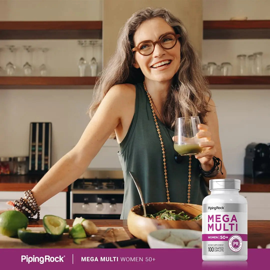 Piping Rock Multivitamin for Women 50 Plus | 100 Coated Caplets | Daily Multi Vitamin & Mineral for Women | Piping RockAu supplements