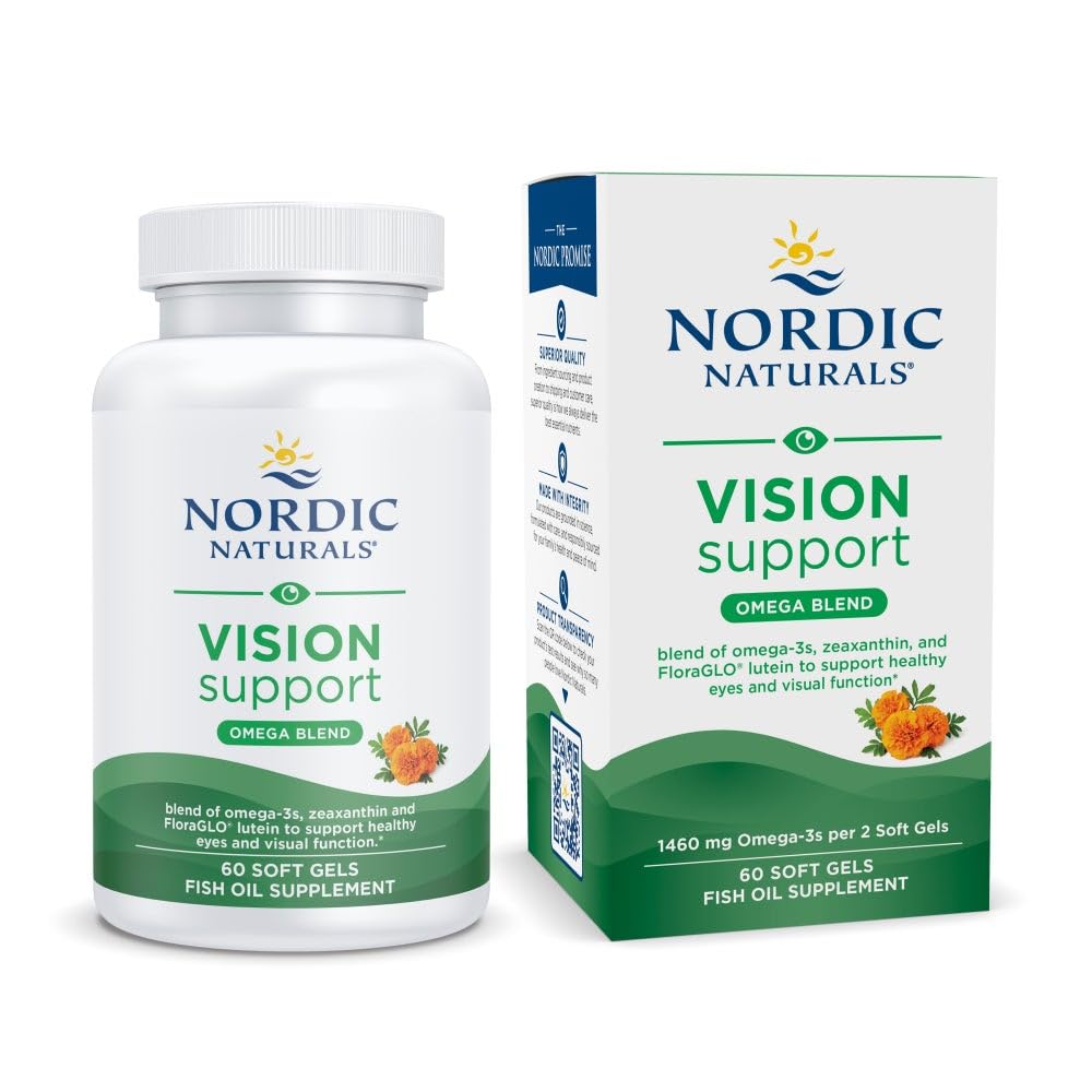 Nordic Naturals Vision Support, Lemon - 60 Soft Gels - with Zeaxanthin and FloraGLO Lutein, for Healthy Eyes and Vision - 30 Servings Nordic NaturalsAu supplements