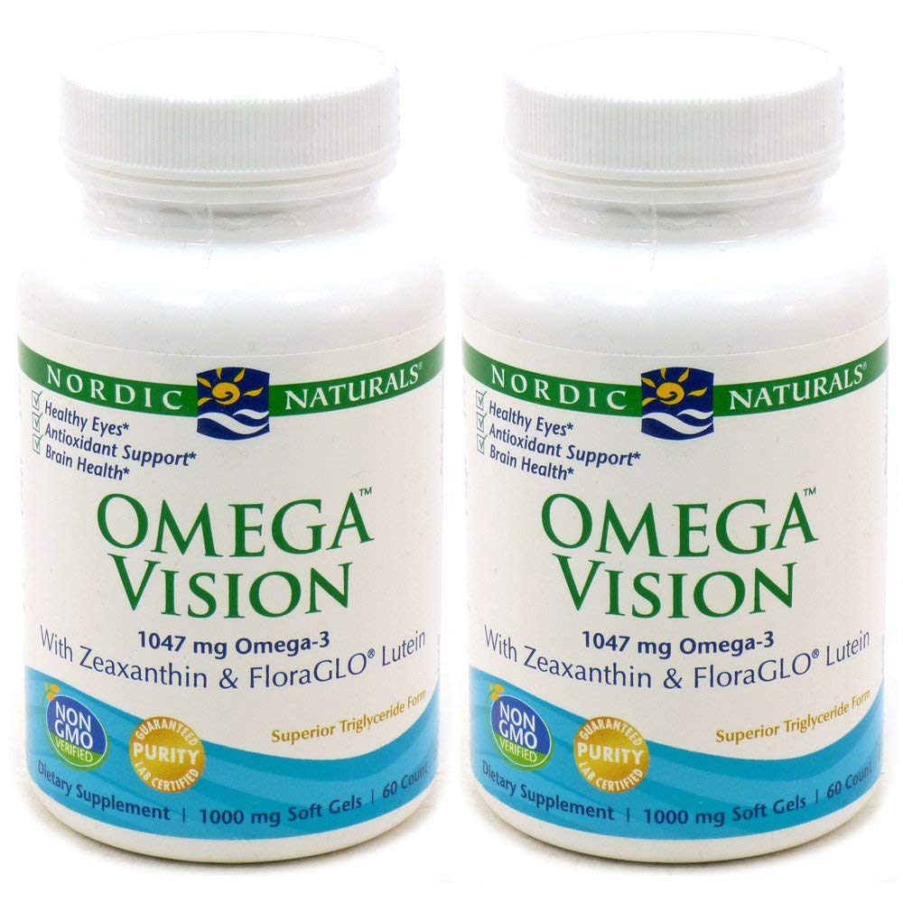 Nordic Naturals Omega Vision, Lemon - 60 Soft Gels - Pack of 2-1460 mg Omega-3 + FloraGLO Lutein & Zeaxanthin - Eye Health, Brain Health, Antioxidant Support - Non-GMO - 60 Total Servings Nordic NaturalsAu supplements